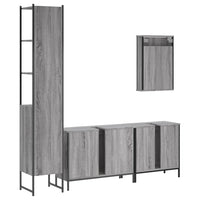 vidaXL Set Mobili da Bagno 4 pz Grigio Sonoma in Legno Multistrato