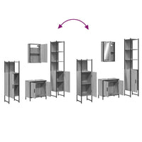 vidaXL Set Mobili da Bagno 4 pz Grigio Sonoma in Legno Multistrato