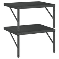 Mensole a Muro 2 pz 50x40 cm Nero in Acciaio Inossidabile 3214517