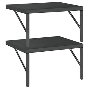 Mensole a Muro 2 pz 50x40 cm Nero in Acciaio Inossidabile 3214517