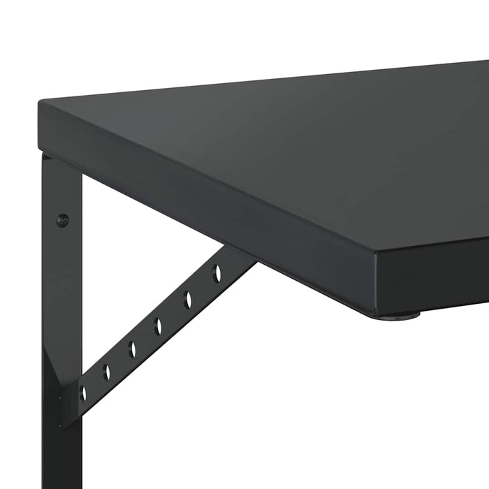 Mensole a Muro 2 pz 50x40 cm Nero in Acciaio Inossidabile 3214517