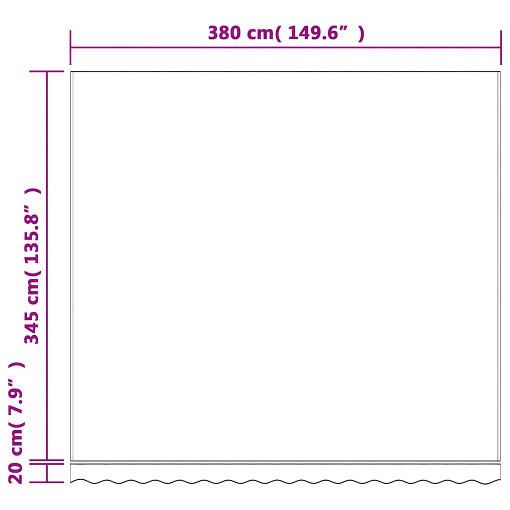 Tessuto di Ricambio per Tenda Strisce Multicolore 4x3,5 m 367737