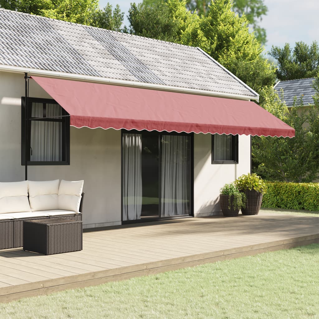 vidaXL Tessuto di Ricambio per Mantovana da Tenda Strisce Bordeaux 6 m