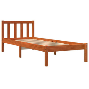 Letto senza Materasso Marrone Cera 90x190 cm in Legno di Pino 844802