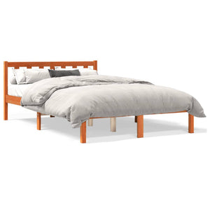 Letto senza Materasso Marrone Cera 135x190 cm in Legno di Pino 844804