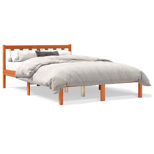 Letto senza Materasso Marrone Cera 135x190 cm in Legno di Pino 844804