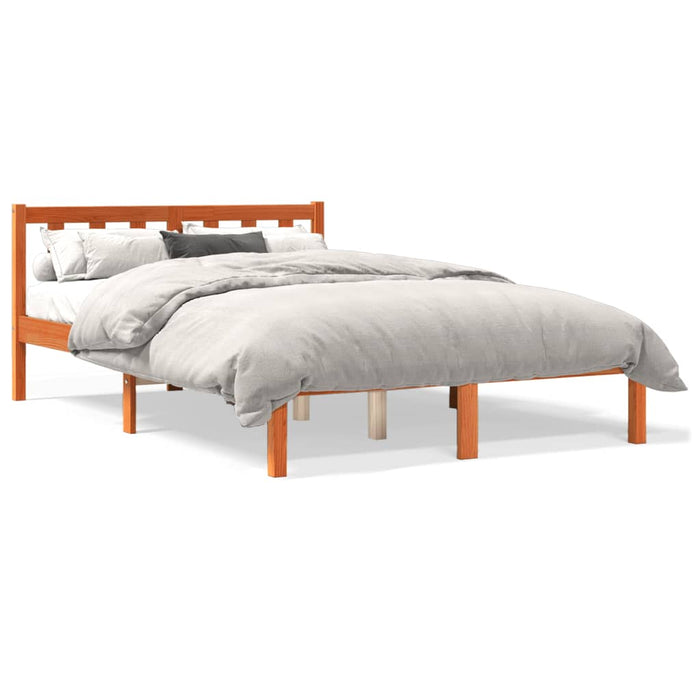Letto senza Materasso Marrone Cera 135x190 cm in Legno di Pino 844804