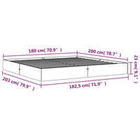 Giroletto senza Materasso-Struttura Letto Marrone Cera 180x200 cm Legno di Pino 495459