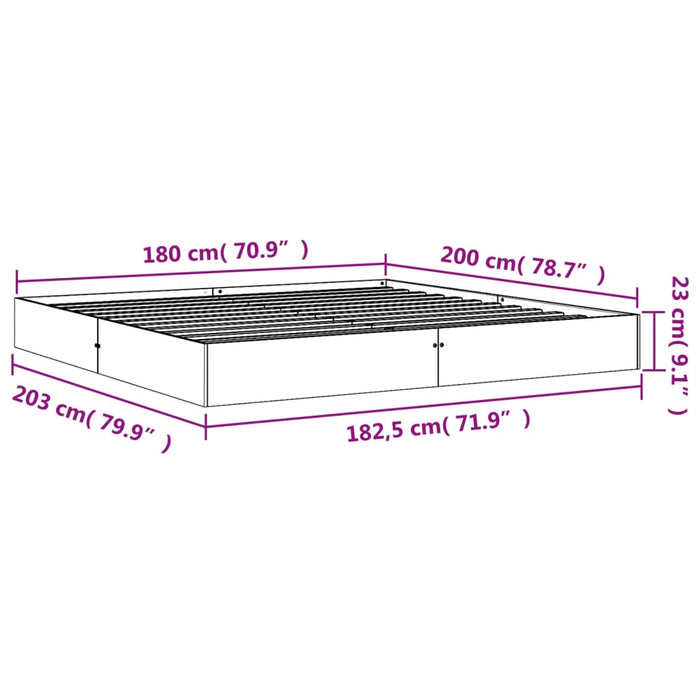 Giroletto senza Materasso-Struttura Letto Marrone Cera 180x200 cm Legno di Pino 495459