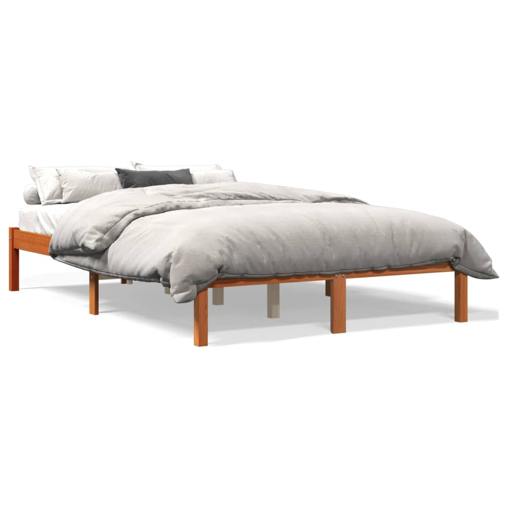 Letto senza Materasso Marrone Cera 120x190 cm in Legno di Pino 844839