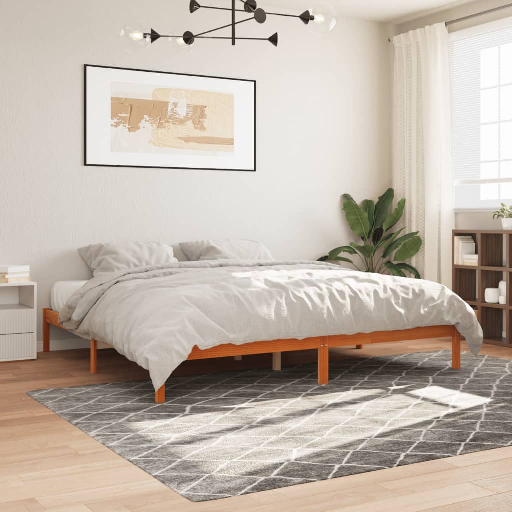 Giroletto senza Materasso-Struttura Letto Marrone Cera 180x200 cm Legno di Pino 209377