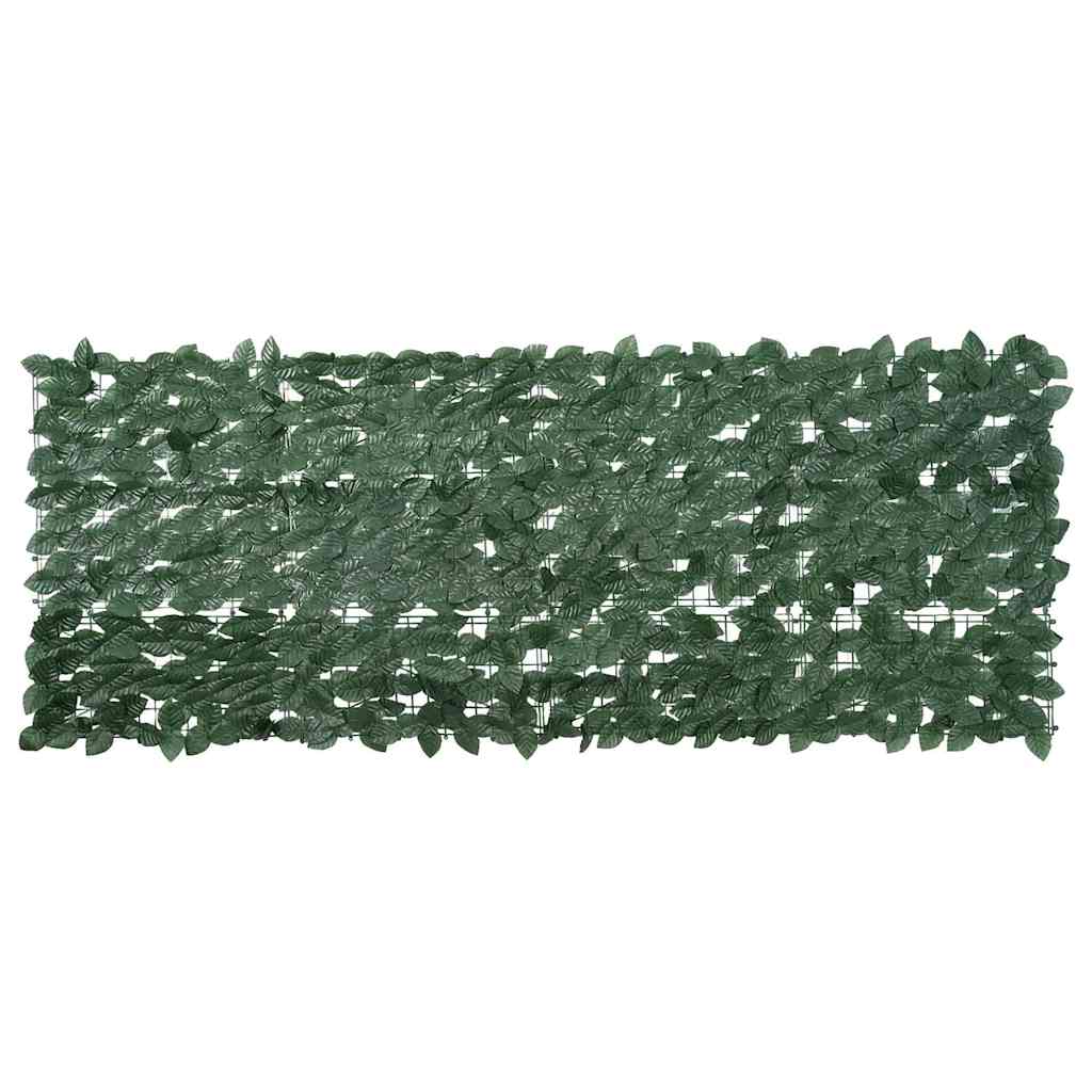 Paravento da Balcone con Foglie Verde Scuro 200x75 cm