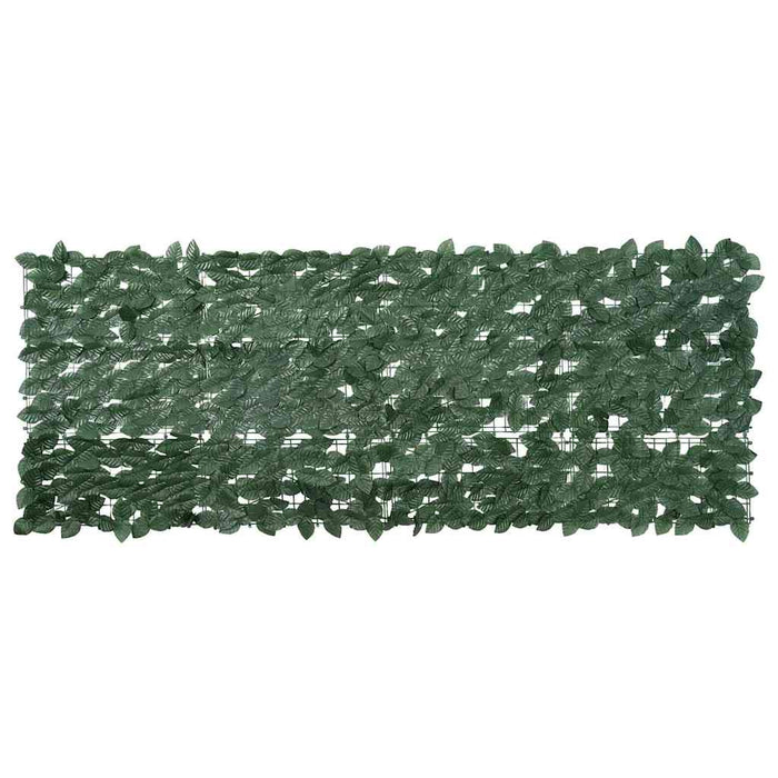 Paravento da Balcone con Foglie Verde Scuro 200x75 cm