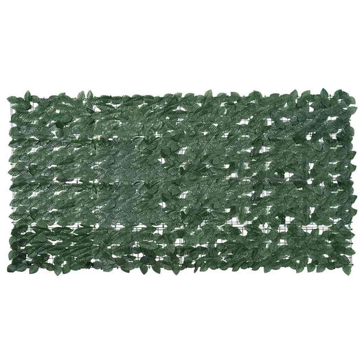Paravento da Balcone con Foglie Verde Scuro 200x100 cm