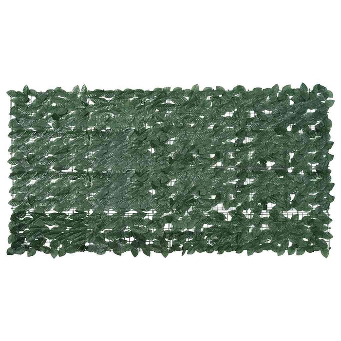 Paravento da Balcone con Foglie Verde Scuro 200x100 cm