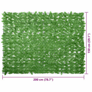 Paravento da Balcone-Divisorio con Foglie Verdi 200x150 cm