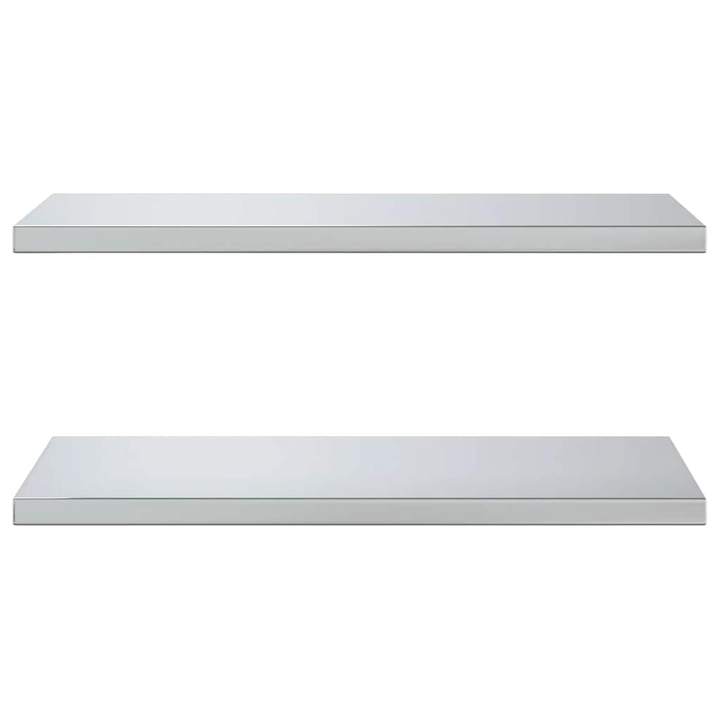Mensole a Muro 2 pz 75x40x3 cm Argento in Acciaio Inossidabile 30281