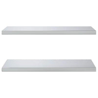 Mensole a Muro 2 pz 75x40x3 cm Argento in Acciaio Inossidabile 30281