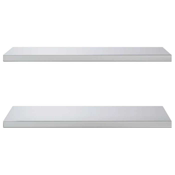 Mensole a Muro 2 pz 75x40x3 cm Argento in Acciaio Inossidabile 30281
