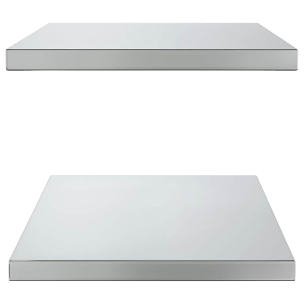 Mensole a Muro 2 pz 75x40x3 cm Argento in Acciaio Inossidabile 30281