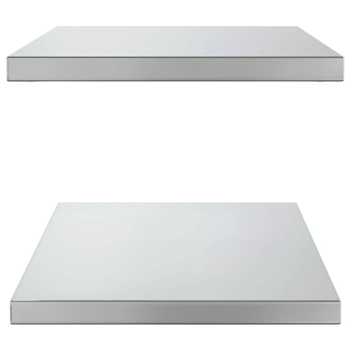 Mensole a Muro 2 pz 75x40x3 cm Argento in Acciaio Inossidabile 30281