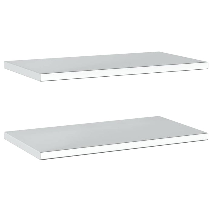 Mensole a Muro 2 pz 75x40x3 cm Argento in Acciaio Inossidabile 30281