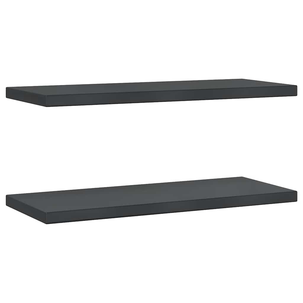 Mensole a Muro 2 pz 75x30x3 cm Nero in Acciaio Inossidabile 30291