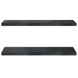 Mensole a Muro 2 pz 75x30x3 cm Nero in Acciaio Inossidabile 30291
