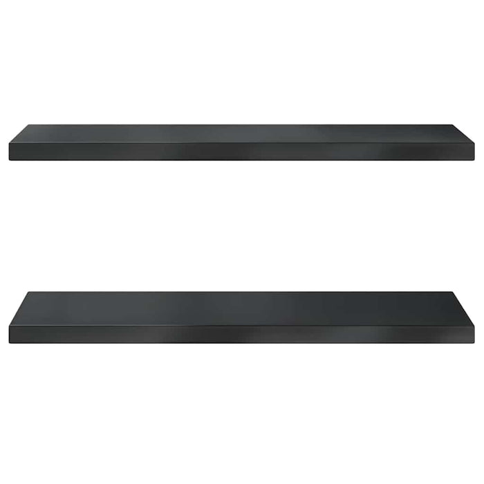 Mensole a Muro 2 pz 75x30x3 cm Nero in Acciaio Inossidabile 30291