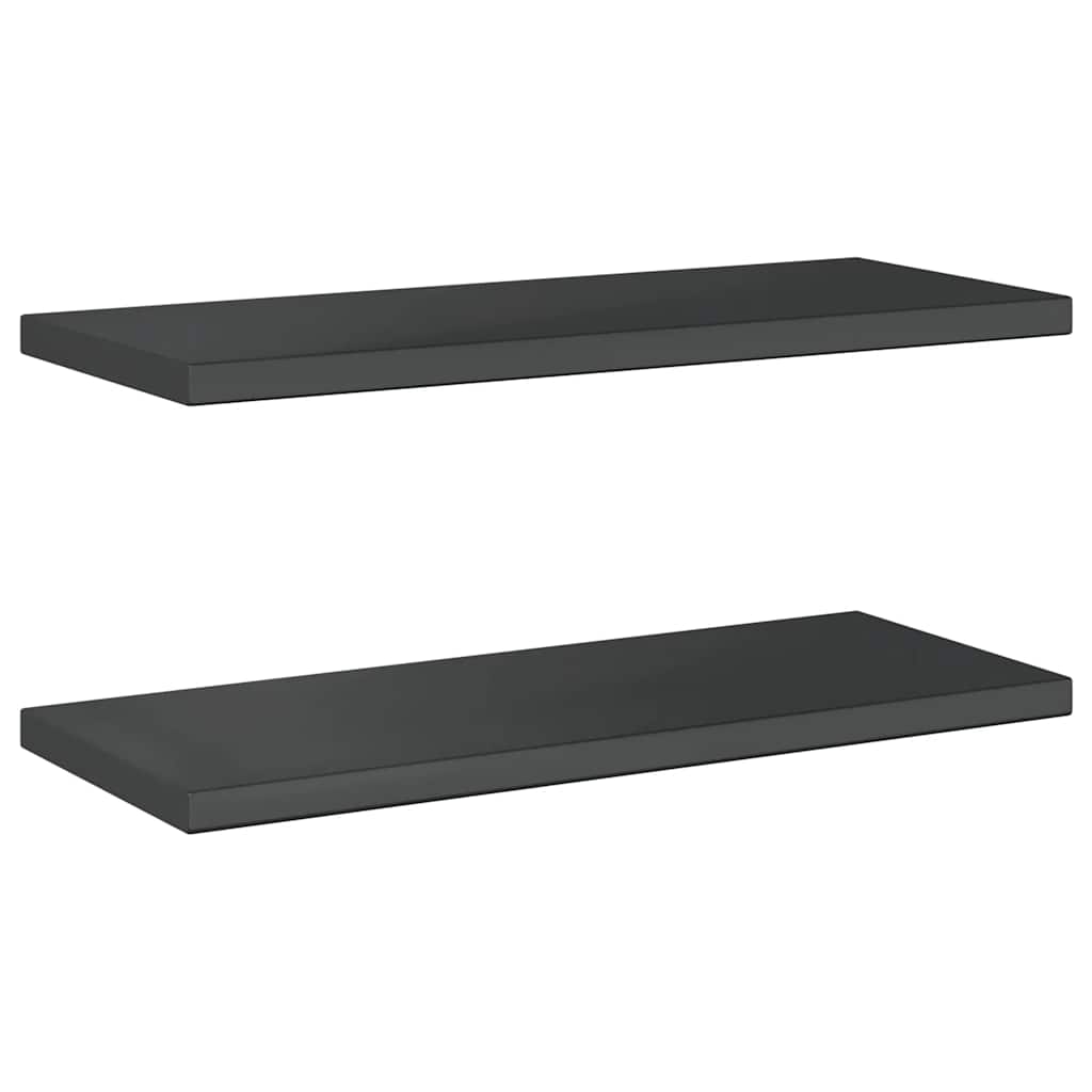 Mensole a Muro 2 pz 75x30x3 cm Nero in Acciaio Inossidabile 30291