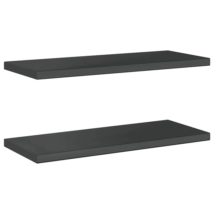Mensole a Muro 2 pz 75x30x3 cm Nero in Acciaio Inossidabile 30291