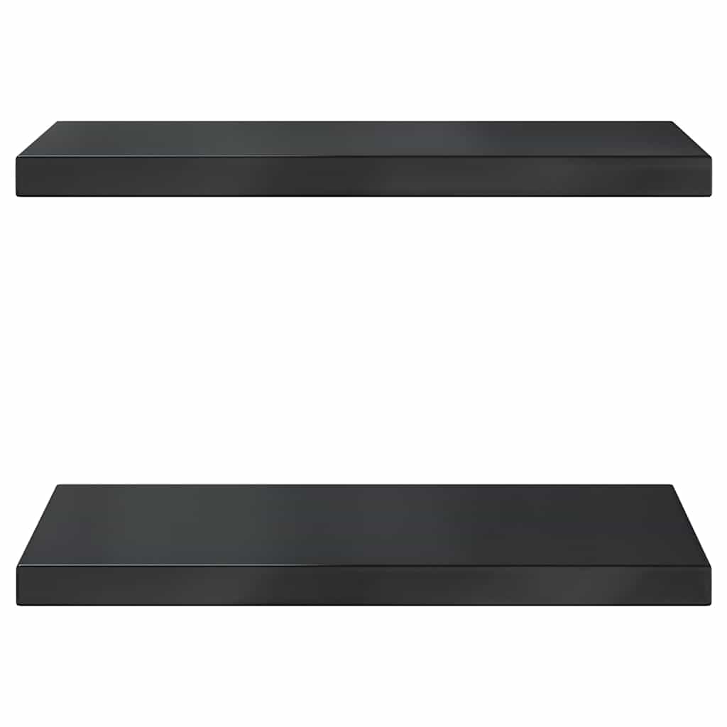 Mensole a Muro 2 pz 50x30x3 cm Nero in Acciaio Inossidabile 30294