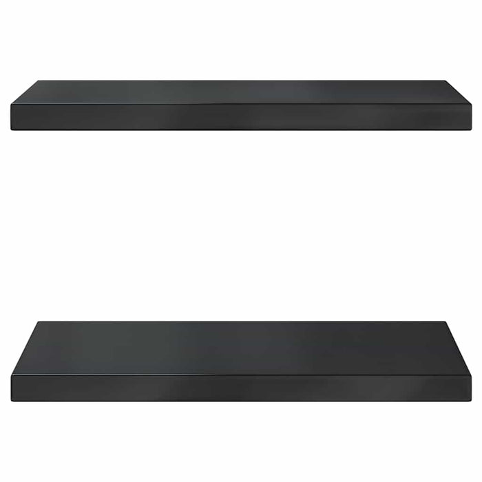 Mensole a Muro 2 pz 50x30x3 cm Nero in Acciaio Inossidabile 30294