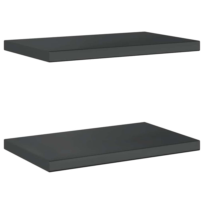 Mensole a Muro 2 pz 50x30x3 cm Nero in Acciaio Inossidabile 30294