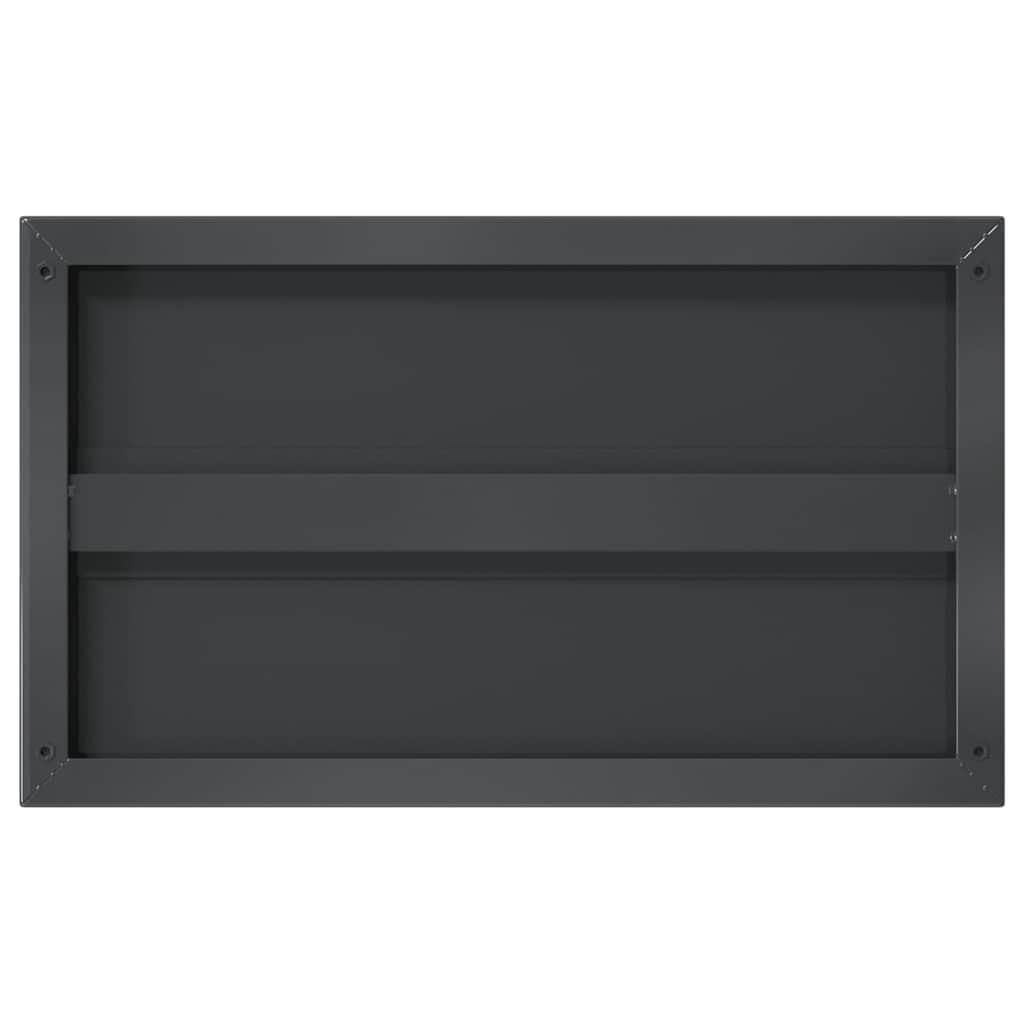 Mensole a Muro 2 pz 50x30x3 cm Nero in Acciaio Inossidabile 30294