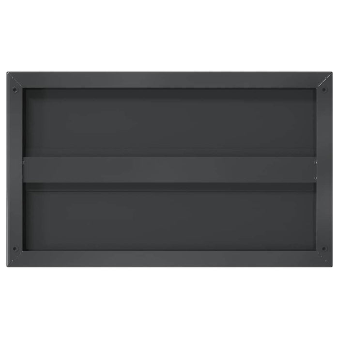 Mensole a Muro 2 pz 50x30x3 cm Nero in Acciaio Inossidabile 30294