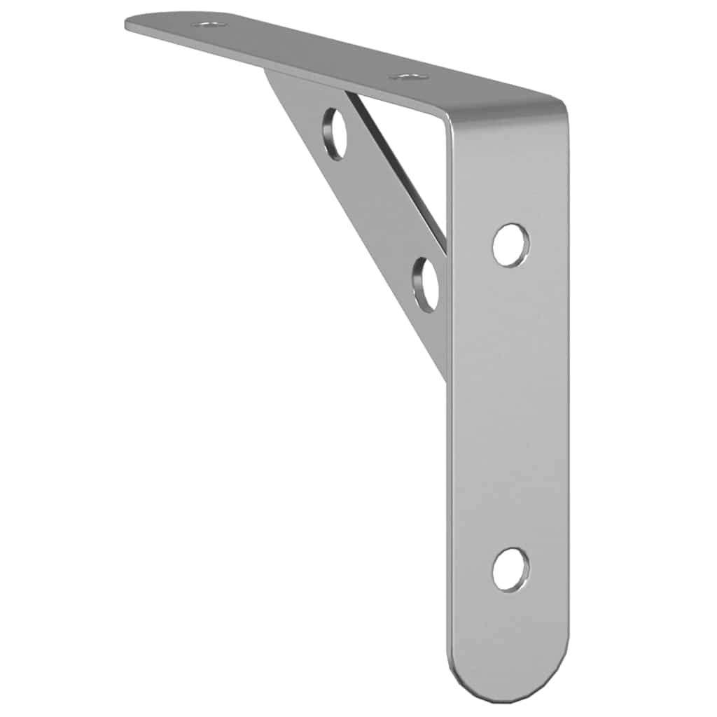 Staffe per Mensola 4 pz 15x2,5x11,5 cm in Acciaio Inox Argento 30296