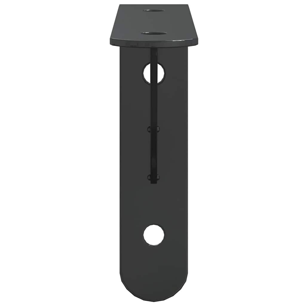 Staffe per Mensola 4 pz 15x2,5x11,5 cm in Acciaio Inox Nero