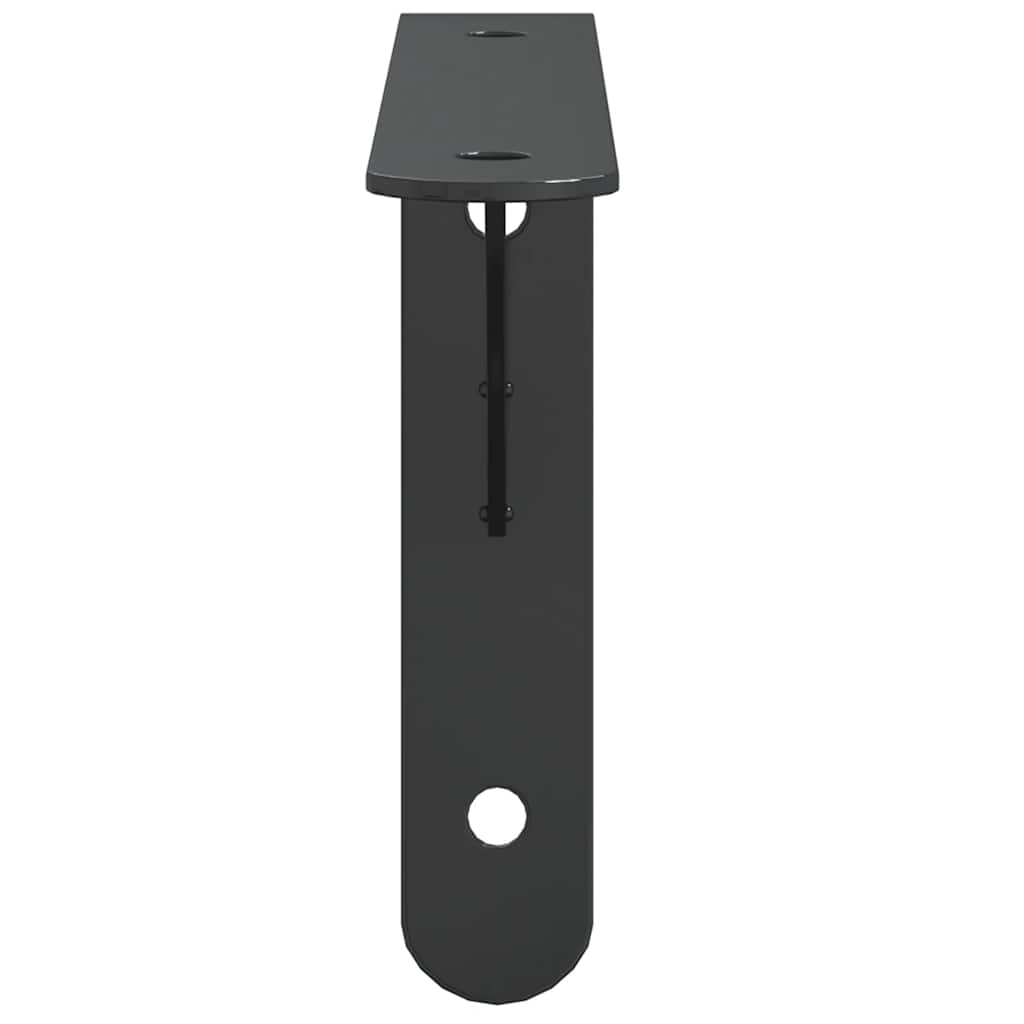 Staffe per Mensola 4 pz 20x2,5x14 cm in Acciaio Inox Nero