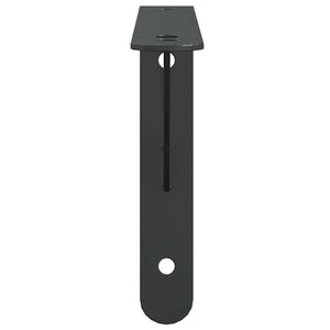 Staffe per Mensola 4 pz 23,5x2,5x15,5 cm in Acciaio Inox Nero