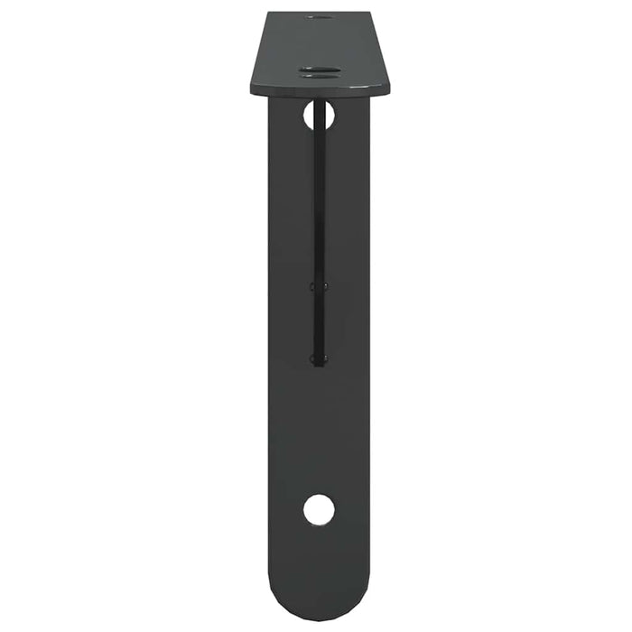 Staffe per Mensola 4 pz 23,5x2,5x15,5 cm in Acciaio Inox Nero