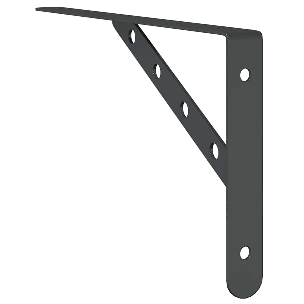 vidaXL Staffe per Mensola 4 pz 30x2,5x15,5 cm in Acciaio Inox Nero