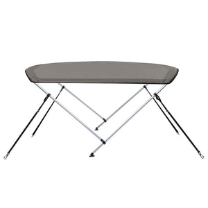 Bimini di Prua con Tendalino 2 Archi Grigio 150x120x110 cm 94792