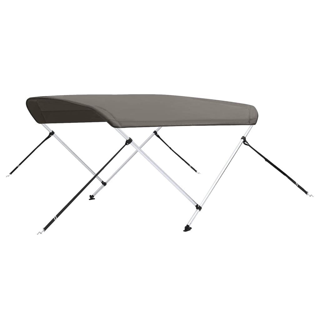 Bimini di Prua con Tendalino 2 Archi Grigio 150x120x110 cm 94792