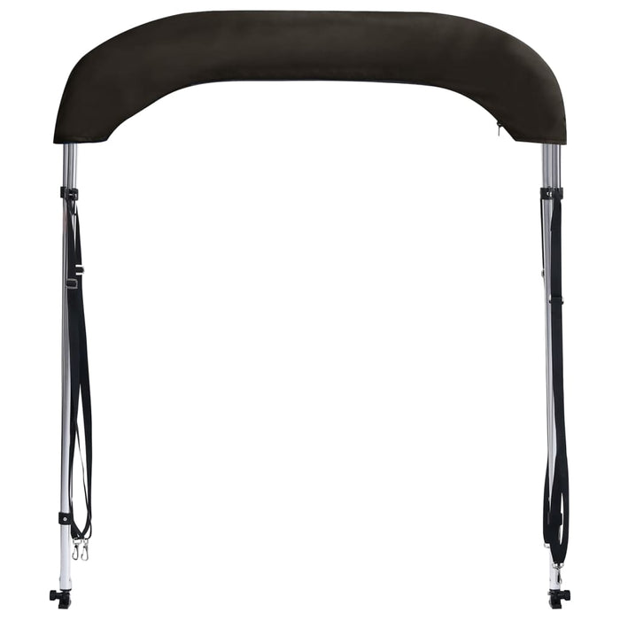 Bimini di Prua con Tendalino 2 Archi Nero 150x120x110 cm