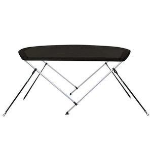Bimini di Prua con Tendalino 2 Archi Nero 150x120x110 cm