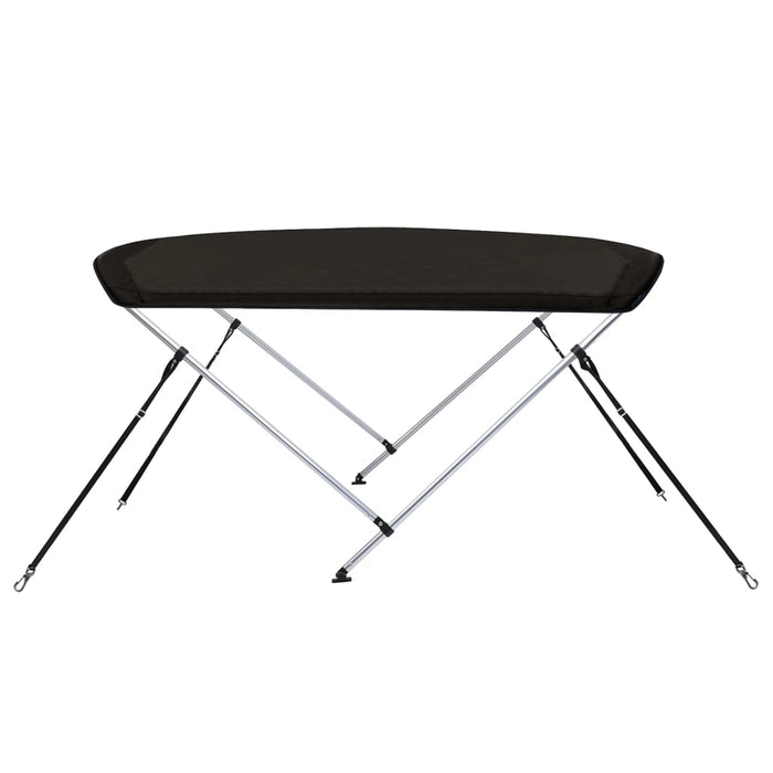 Bimini di Prua con Tendalino 2 Archi Nero 150x120x110 cm