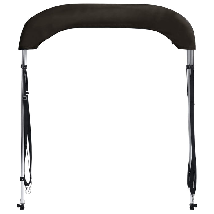Bimini di Prua con Tendalino 2 Archi Nero 180x130x110 cm 94796
