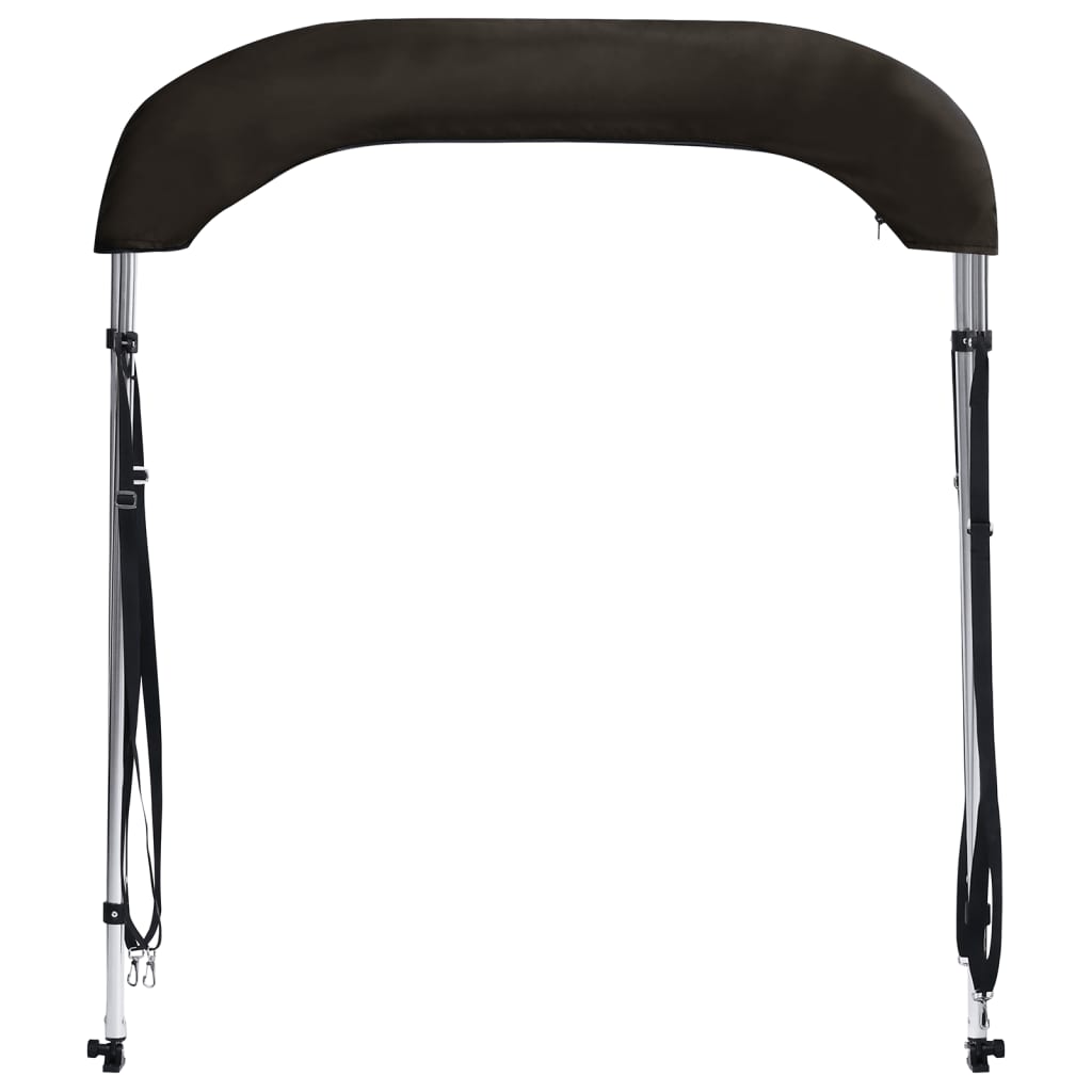 Bimini di Prua con Tendalino 2 Archi Nero 180x130x110 cm