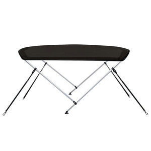 Bimini di Prua con Tendalino 2 Archi Nero 180x130x110 cm